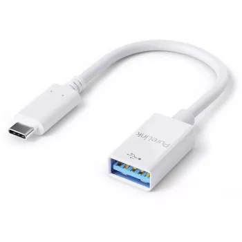 USB kabelis PureLink IS230 0,1 m USB C (vyriškas) į USB A (moteriškas) baltas