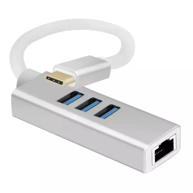 USB šakotuvas Helos 288390 Type-C 5000 Mbit/s sidabrinis