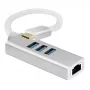 USB šakotuvas Helos 288390 Type-C 5000 Mbit/s sidabrinis