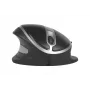 BakkerElkhuizen Oyster Wired pelė, ambidekstrinė, vertikalaus dizaino, lazerinė, USB-A, 1200 DPI, juoda, sidabrinė