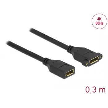 DisplayPort kabelis moteriškas į moterišką, montuojamas į skydelį DeLOCK 87099