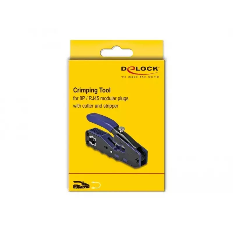 DeLOCK 90577 krimpavimo įrankis RJ45 kištukams, juodas/mėlynas, 62×135×20 mm