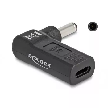 DeLOCK adapteris USB Type-C lizdas į Dell 4.5x3.0mm kištuką 90° kampu