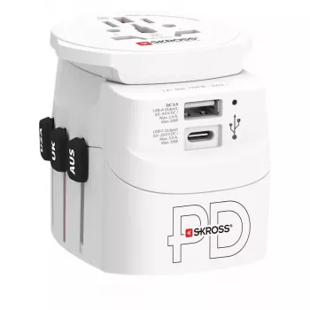 Maitinimo adapteris Skross 61663 Universal White 100-250V 2.4A USB