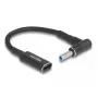 Adapteris DeLOCK USB Type-C lizdas į HP 4,5 x 3,0 mm kištuką 90° kampu 15 cm