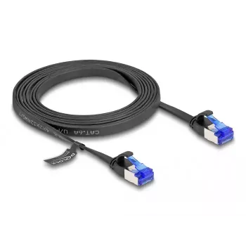 DeLOCK RJ45 Flat Patch Cable Cat.6A 2 m juoda
