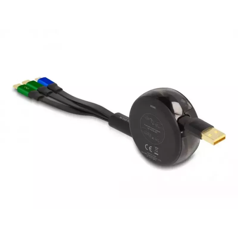 DeLOCK USB 3 in 1 ištraukiamas įkrovimo laidas Micro USB 2 x USB Type-C 1,13 m