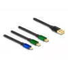 DeLOCK USB 3 in 1 ištraukiamas įkrovimo laidas Micro USB 2 x USB Type-C 1,13 m
