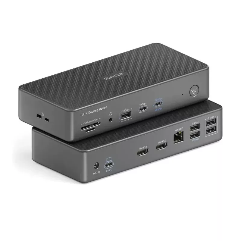 Dokavimo stotelė nešiojamam kompiuteriui PureLink VL-D200 pilka laidinė USB maitinimo tiekimas HDMI 2.0
