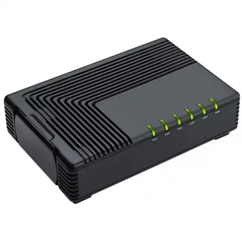 Analoginis telefono adapteris (ATA) Auerswald FTA5102E2 — 2 prievadai, G.711a/u, G.729A/ab, DC maitinimas, juoda