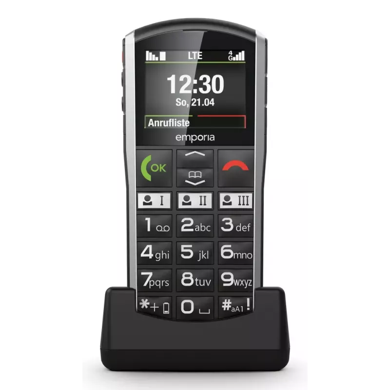 Mobilusis telefonas Emporia SIMPLICITY-LTE 5,08 cm (2 coliai) 1200 mAh Juodas, Sidabrinis