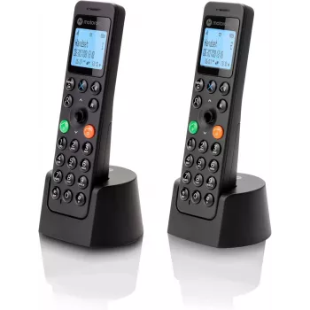 DECT belaidis telefonas Motorola DOT202 Twin su dviem rageliais, juodas