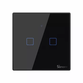 Touch jungiklis Sonoff T3 EU TX WiFi RF 433 2 kanalų – sieninis išmanusis jungiklis, EU jutiklinis skydelis