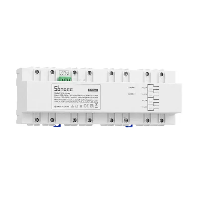 Išmanusis jungiklis Sonoff SPM-4Relay 4 kanalų Wi-Fi relės modulis 4×20 A