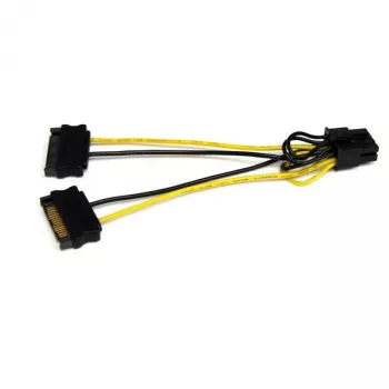 StarTech.com 6 colių SATA maitinimo į 8 kontaktų PCI Express vaizdo plokštės maitinimo adapterio laidas