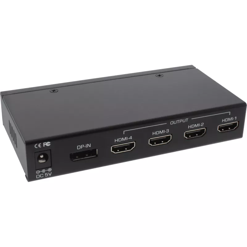 InLine DisplayPort į HDMI vaizdo sienos daliklis 1 į 4 išėjimų 4K UltraHD