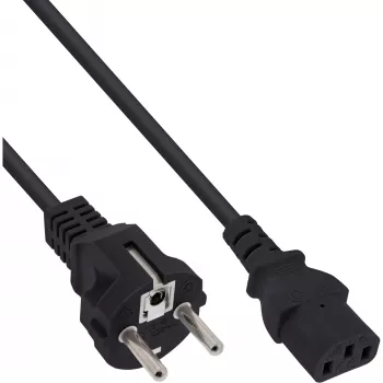 InLine maitinimo laidas, CEE 7/7 tiesus / 3 kontaktų IEC C13 kištukas, juodas, 1 m