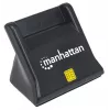 Manhattan USB-A Smart/SIM kortelių skaitytuvas, 480 Mbps (USB 2.0), stalinis vertikalus, trinties tipo, 86 cm laidas, juodas, 3 metų garantija