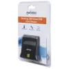 Manhattan USB-A Smart/SIM kortelių skaitytuvas, 480 Mbps (USB 2.0), stalinis vertikalus, trinties tipo, 86 cm laidas, juodas, 3 metų garantija