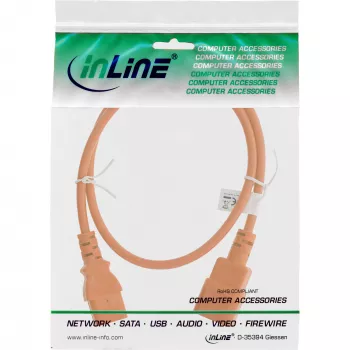 InLine šaltojo prietaiso ilginimo laidas, C13 / C14, oranžinis, 0,3 m