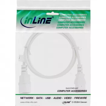 InLine maitinimo laido ilgintuvas, C13 / C14, baltas, 0,5 m