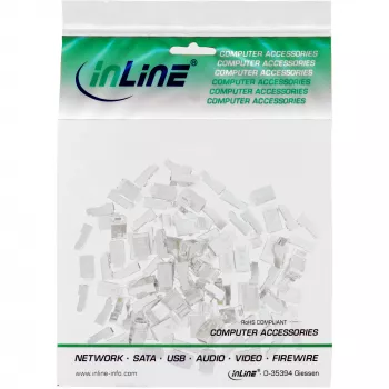 RJ45 kištukas 8P8C ekranuotas apvaliems kabeliams, InLine, 10 vnt., sidabrinis