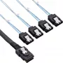 InLine SAS kabelis, Mini SAS SFF8087 į 4x SATA, crossover (OCF), 0,75 m