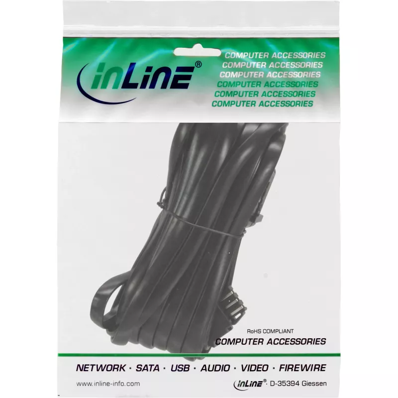 InLine TAE-N telefono ilginimo kabelis 10 m (kištukas / lizdas)