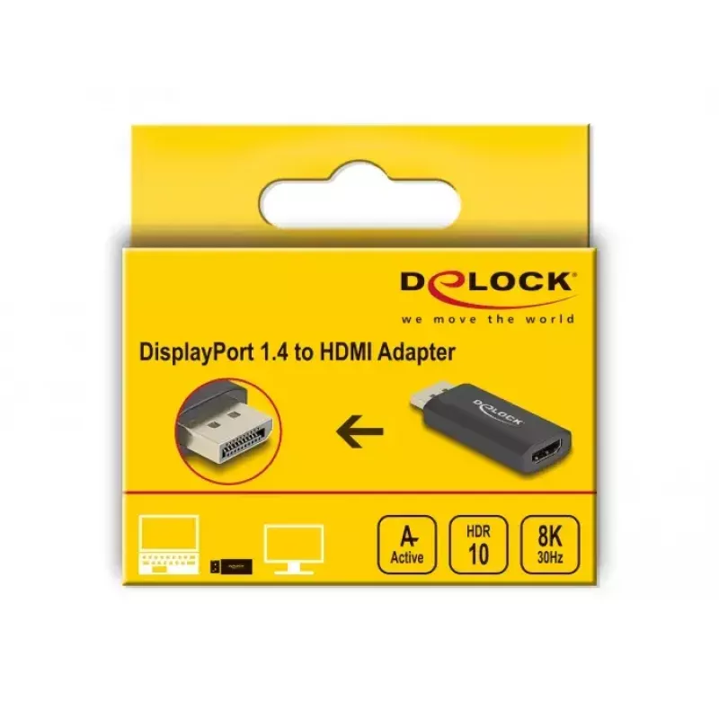 DeLOCK Active DisplayPort 1.4 į HDMI adapteris 8K HDR juodas