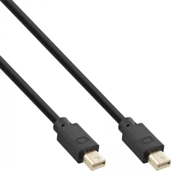 InLine Mini DisplayPort 1.4 laidas M/M, juodas/auksinis, 2m