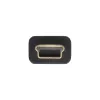 InLine USB 2.0 plokščias kabelis USB A tipas (vyriškas) / Mini-B 5 kontaktų (vyriškas) juodas/auksinis 0,5 m