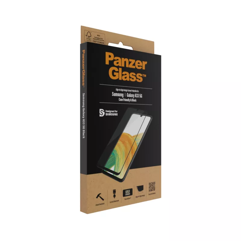 Apsauginis stiklas PanzerGlass Samsung Galaxy A33 5G Atsparus įbrėžimams ir smūgiams