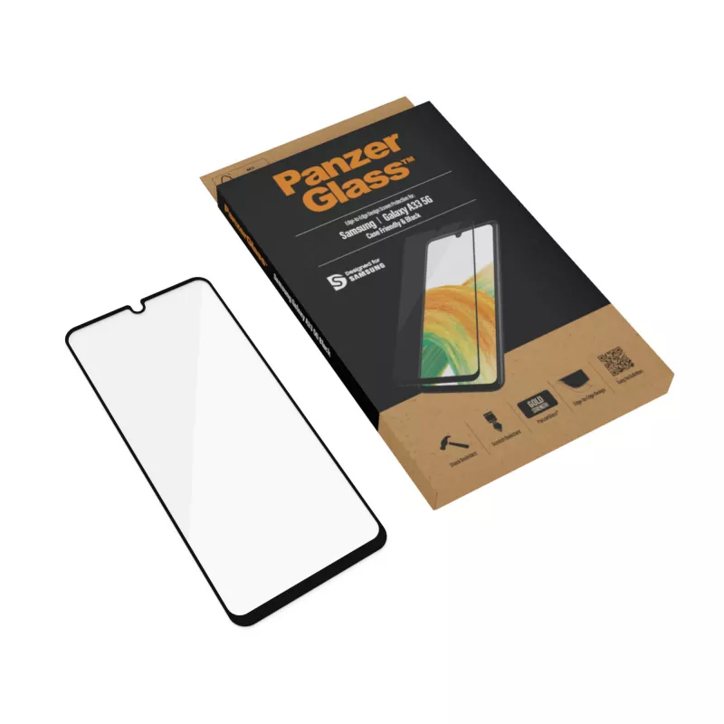 Apsauginis stiklas PanzerGlass Samsung Galaxy A33 5G Atsparus įbrėžimams ir smūgiams