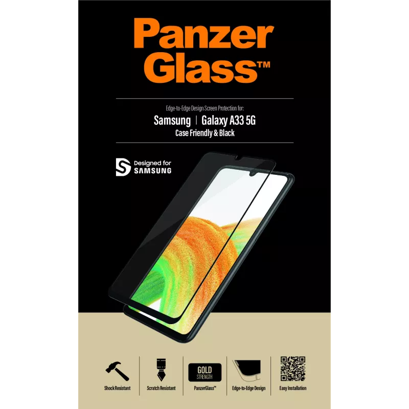 Apsauginis stiklas PanzerGlass Samsung Galaxy A33 5G Atsparus įbrėžimams ir smūgiams