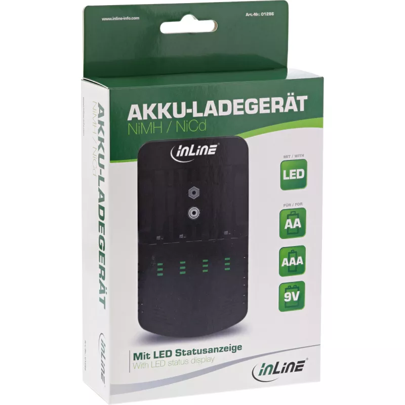 InLine Belaidis įkroviklis NiMH/NiCd, AA, AAA ir 9V