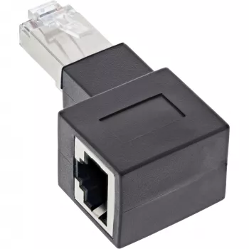InLine adapteris patch laidui Cat.6A, RJ45 kištukas / lizdas, 90° į dešinę