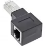 InLine adapteris patch laidui Cat.6A, RJ45 kištukas / lizdas, 90° į dešinę