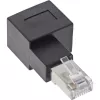 InLine adapteris patch laidui Cat.6A, RJ45 kištukas / lizdas, 90° į dešinę