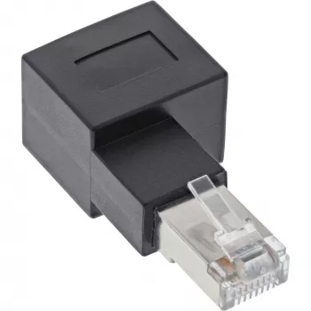 InLine adapteris patch laidui Cat.6A, RJ45 kištukas / lizdas, 90° į dešinę
