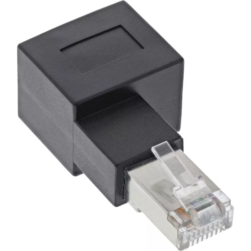 InLine adapteris patch laidui Cat.6A, RJ45 kištukas / lizdas, 90° į dešinę