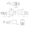 InLine adapteris patch laidui Cat.6A, RJ45 kištukas / lizdas, 90° į dešinę