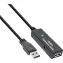InLine USB 3.2 Gen.1 aktyvus kartotinis laidas, A tipas kištukas / lizdas, juodas, 15 m