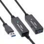InLine USB3.2 Gen.1 aktyvus kartotuvinis kabelis Type A kištukas / lizdas, juodas, 10 m