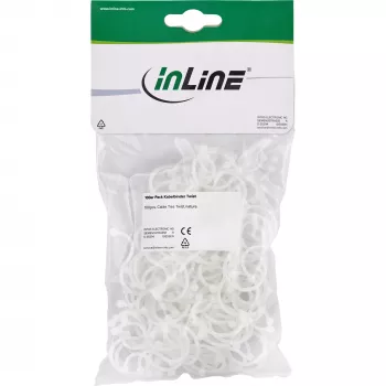 Kabelių raiščiai (sukamieji) InLine 26–30 mm, natūrali spalva, 100 vnt.