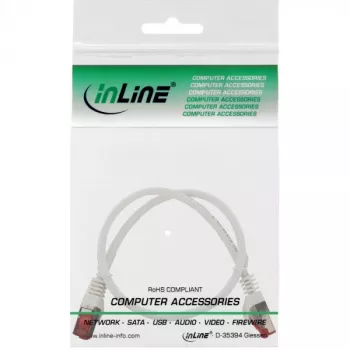 InLine Patch Laidas S/FTP PiMF Cat.6 250MHz varinis halogeno neturintis baltas 0.5m