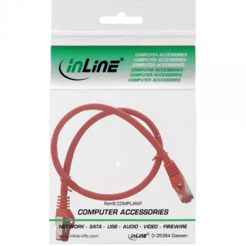 InLine Patch Laidas S/FTP PiMF Cat.6 250MHz varis halogen free raudonas 0,5m