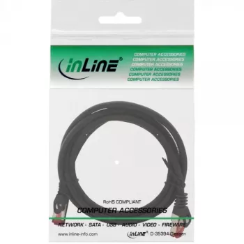 InLine Patch Laidas S/FTP PiMF Cat.6 250MHz varis halogen-free juodas 2m