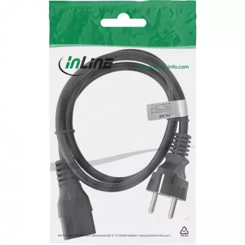 Maitinimo laidas 16A InLine 16658D CEE 7/7 tiesus IEC320/C19 1m