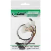 InLine SAS kabelis, Mini SAS SFF-8087 / 4x SAS SFF-8482 su maitinimu, 0.75 m