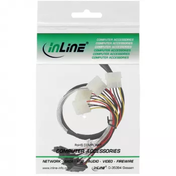 InLine SAS kabelis, Mini SAS SFF-8087 / 4x SAS SFF-8482 su maitinimu, 0.75 m